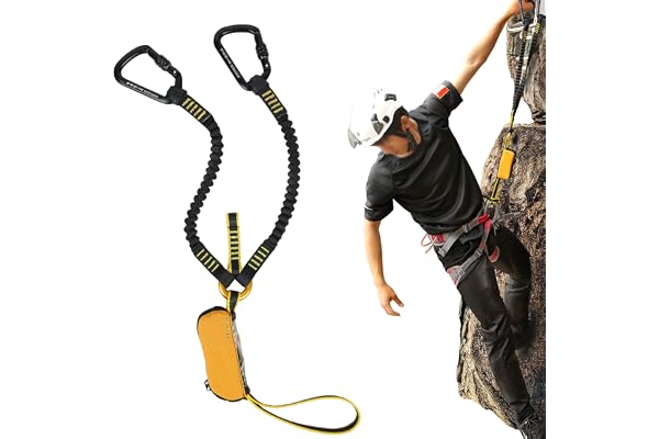 EUNEWR Kit via ferrata - Sangle d'escalade pour homme - Équipement d'escalade