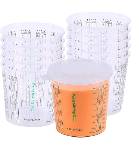 Doseur Melange 2 Temps Gobelets Mélange Peinture Wennala 50pcs - Mesure Précise 240ml Avec Bâtons Gobelet Artisanat Avec Bâton