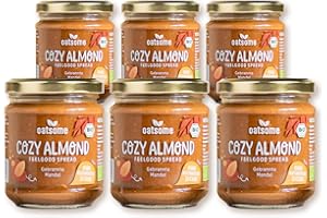 ‎OATSOME OATSOME® 6er Set Cozy Almond | Feelgood Spread | Gebrannte Mandel | Vegan | Ohne raffinierten Zucker & Ohne Palmöl | Bio & 100% Natürlich | Frühstück | Cremiger Snack | 6x190g