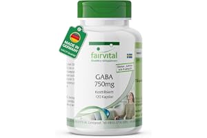 fairvital, GABA 750mg, 120 kapslar, gamma-aminosmörsyra, kvalitetskontrollerad och högdoserad, 100% vegansk, tillverkad i Tyskland