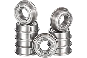 HiPicco F686ZZ Flanged Ball Bearing, ID 6mm x OD 13mm x Width 5mm Miniature Bearings, Double Metal Shielded Deep Groove Bearings, Pre-Lubricated (GCr15) Chrome Steel 10pcs