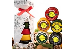 THE CHEESE WEDGE CO. Christmas Cheese Selection Gift | Christmas Tree Cracker with 5 Cheddar Truckles | Luxury Festive Gift Box | Perfect Xmas Present