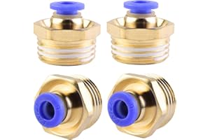 ANGEEK Set di 4 raccordi rapidi pneumatici con filettatura esterna diritta per tubo 6 mm 1/2′′ PT