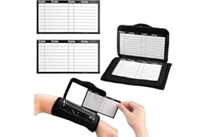 Dhisperares Football Wrist Playbook mit 2 Papierkarte, Fold Transparent Fußballspiel Armbänder, Schwarz Football Play Wristbands, Wiederverwendbar Professionelles Tactical Wrist Coach Teaching Board