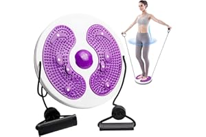 AMROCKY Waist Twisting Disc, Waist Whisper, Waist Whisper twisting Disc Board for Exercise, Fitness Turntable for Home Workout, Waist Wriggling Plate with Resistance Bands and Foot Massage