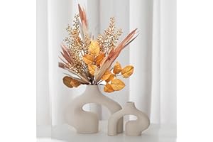 SILVOTEK Jarrones Decorativos Modernos - 2 Paquetes Jarrones para Flores con No Flores, Jarron Ceramica para Decoracion Habitacion Centro de Mesa Decorativo Salon y Decoracion Mesa Comedor