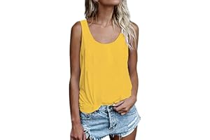 NONSAR Camiseta de verano sin mangas para mujer, túnica, corte holgado