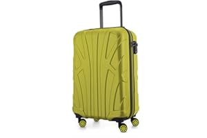 suitline - Handgepäck Hartschalen-Koffer Koffer Trolley Rollkoffer Reisekoffer, TSA, 55 cm, ca. 34 Liter, 100% ABS Matt, Farn