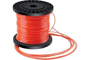 Forever Speed Grass Strimmer Line Heavy Duty Nylon Trimmer Strimmer Line Cord String Wire for Grass Line 5-edge Diameter 2.4 mm x 100 meters - Orange