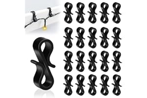 Dalugo 120 PCS Crochets Guirlande Exterieur Noirs, Crochet Gouttiere en Plastique Réutilisables pour Suspension des Guirlandes Lumineuses de Noël, Décorations de Sapin de Noël.