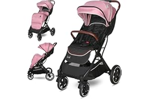 Lorelli Kinderwagen Storm, Sport Buggy klein zusammenklappbar, nur 9,3kg, kompakter Sportsitz bis 22kg, Baby Reisebuggy, Einhand-Klappsystem, rosa