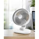 Masa&uuml;st&uuml; Vantilat&ouml;r 120&deg; Otomatik D&ouml;ner Başlık 4 Kademeli Hız Sessiz Mini Fan, Taşınabilir, Uzun S&uuml;re Kullanım, Ofis & Ev İ&ccedil;i