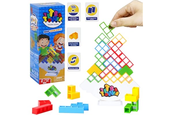 ICEPAPA, Tetra Tower, Jeu d'empilage en Tetris, Jeux Montessori, Tetris Tower Adulte, approprié comme Jeux Parents-Enfants ou Jeux de société