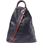 FLORENCE LEATHER MARKET Borsa a zaino Vanna e a spalla in vera pelle con tante tasche da donna 2061