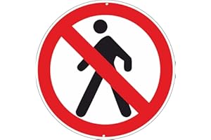 pubblimania Acceso prohibido a los peatones cartel de señales de tráfico de aluminio redondo de 3 mm de grosor para exterior Ø 30 (acceso prohibido peatones)