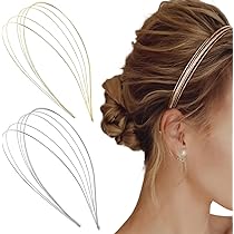 Goldfarbene Haarbänder Damen - Elegante Metall Haarreife 2er Set