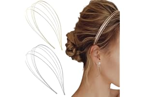 Ypkia Diadema de metal de varias capas, fina, juego de diadema, elegante, para mujer, accesorio para el cabello (dorado, plateado)