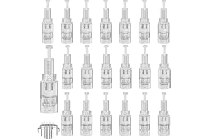 PKCHYE 20 Pcs Agujas Dermapen Microneedling 12 Pin Microagulhas Agulhas De Repuesto Micro Aguja Cartucho De Substituição Slot Baioneta Regular Microneedle Cartuchos Dermapen Para Microneedling Derma Pen