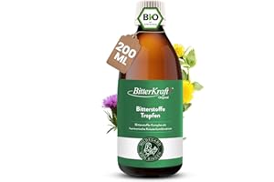 ‎BITTERKRAFT BitterKraft! Original BIO Bitterstoffe Tropfen 200ml - nach Hildegard von Bingen - hochdosierte Bittertropfen - 9 erlesene Bitterkräuter - 100% Natur - Made in Germany