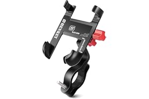 SHENKEY Fahrrad-Handyhalterung, 360° verstellbare Aluminium-Handyhalterung für Fahrrad, Motorrad, kompatibel mit iPhone 11 Max Xr Xs X 8 7 6 5 Plus, Samsung S10+ S9 S8, Note 10 9 8