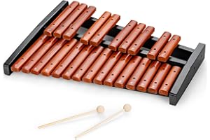 GOPLUS Xilófono de 25 Notas, Xilófono Madera con 2 Mazos y Bolsa de Transporte, Instrumento Musical Portátil con Bueno Sonido, Instrumento de Percusión de Madera, para Niños y Adultos
