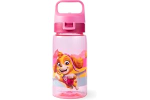 p:os PAW Patrol Skye drickflaska barn 500 ml läckagesäker | Plastvattenflaska i rosa med bärhandtag – lätt för skola, dagis och sport, från 3 år