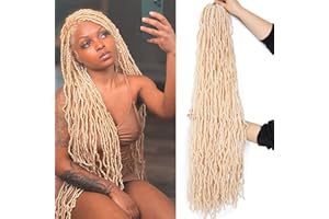 AINIMIU 36 "Pack de 6 nouveau doux locs crochet cheveux pré - enroulés extra long artificiel locs crochet tresses Curly ondulé déesse locs dreadlocs cheveux synthétiques pour les femmes noires (36 inch, 613#)