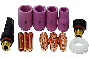 RIVERWELD TIG Corto Coronilla Cuerpo 17CB20 18CG20 10N24S 13N10 KIT Ajuste WP-17 WP-18 WP-26 TIG soldadura antorcha Consumibles accesorios 13pcs