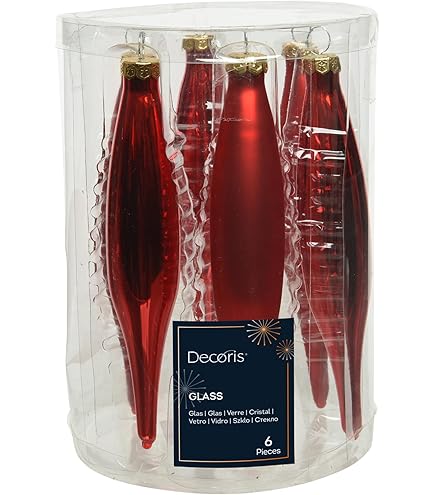 IJspegel kerst ornament | Decoris | 4 stuks (Glow in the dark) Decoris