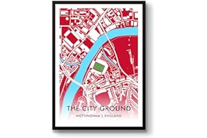 GroundDesigns NFFC - Cartina artistica da stadio con scritta in lingua inglese "NOTTINGHAM" FOREST"