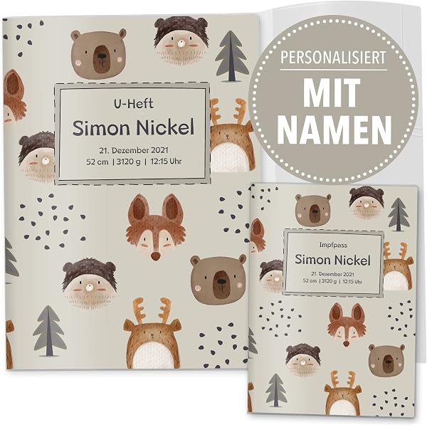 Pochette Personnalisable Carnet De Santé & Vaccination Dinosaure - En PVC, Nom Imprimé, Made In Germany