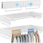 Wall Mounted Clothes Drying Rack | Retractable Clothesline Dryer | Foldable Clothes Drying Rack with 80cm Sticks * 5 Hanging