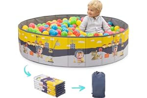 RUGUIES- Piscine à Balles pour Bébé et Enfant-Parc à Balles pour Les Petits-Piscine à Balles Pliable pour Garçons et Filles-pour Un Usage Intérieur et Extérieur-120x30cm- (Balles Non Incluses).