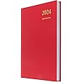 Collins Essential A5 Diary 2024 Daily Planner With Appointments - Eco Friendly Recycled Paper Fully Recyclable - 2024 Page A Day Diary - Business Academic and Personal Planner (A5 Size Red)