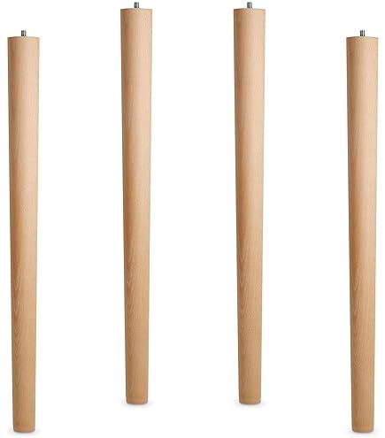 4 Stuks Meubelpoten van Massief Hout - Ronde Vorm Tafelpoten voor Bank, Kast en Bed - Verticaal, Vervangende Bankpoten (50 cm