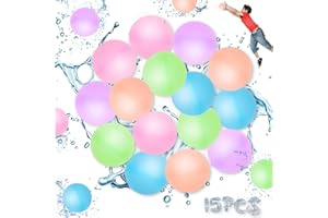 Daover 15PCS Water Balloons, Reusable Water Balloons for kids Quick Fill Refillable Water Balls for Pool Outdoor Water Toys Balloons for Water Fight Game Summer Fun Party