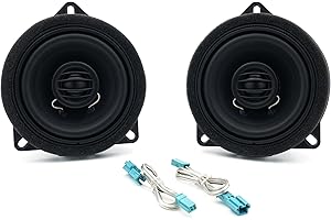 Audison APBMW X4E – 2-drożny zestaw głośników koncentrycznych 100 mm do BMW/MINI, Plug & Play, kompatybilny z Large Basket, wbudowany głośnik wysokotonowy, maks. 80 W