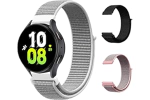 Landrain 3-pak nylonowych pasków do smartwatcha 20 mm, Srebro szterlingowe