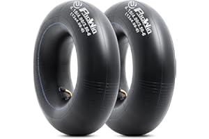 PAOWIN 2 Pièces 4.10/4.00/3.50-6 (13 x 4.00-6) chambres à air de rechange robustes avec tige de valve coudée TR87 compatible avec brouettes, tondeuses, diables et plus 3,50-6 4,00-6 4,10-6 chambres à air