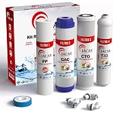 JACAR Coconut Universal 4 Stage Reverse Osmosis Filters Pack | Compatible with 5 Stage Equipment, 4 Stage Filter Kit, Replace