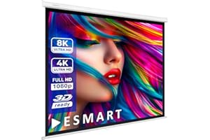 ESMART Professional MIROLO ekran do rolet 203 x 203 cm (113") 1:1 | kino domowe rzutnik ekran projekcyjny roleta płótno LCD LED