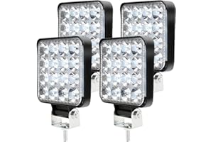 YOUR'S BATH 4PCS Phare de Travail LED 48W, Projecteur LED Voiture 12V Etanche IP 67, Feu de Travail LED pour Voiture Camion Tracteur SUV Bateau (4PCS)