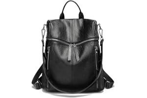 Kiepoar Fashion PU Leather Women’s Backpack Shoulder Bag, Casual Purse Bag Daypack Lightweight Large Capacity and Multipocket, Lady Rucksack for Office Work School Travel