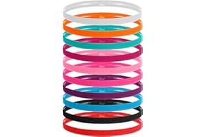 Xinjoduz 10 PCS Sports Hairband Elastic Silicone Grip Exercise Hair Multicolor Thin Elastic Headbands Nylon Seamless Headbands Colored Skinny Stretchy Headbands for Women Kids Men Doing Workout Yoga