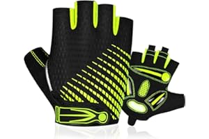 BTNEEU - Guantes de Ciclismo con Medio Dedo, Guantes de Bicicleta, Gel antigolpes, Antideslizante, Transpirable, Guante de Medio Dedo, Hombre, Guantes de Ciclismo de montaña, Verano de Fitness,