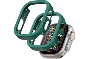 GEEDOOWIN 2 Stück [Nein Displayschutz] Schutzhülle für Apple Watch Ultra 3 (2025)/ Ultra 2 / Ultra 49mm, Ultradünne Rundum Rahmen Stoßstange hülle, Schockfest Hart PC Gehäuse Schutz, grün