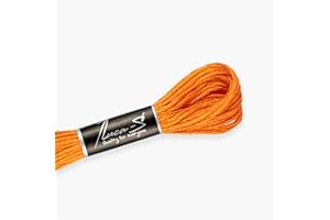 Luca-S Stranded Cotton Thread for Hand Embroidery, 8 Meter skeins, Color 391 / DMC 721 / Anchor 324, Embroidery Floss, Cross Stitch Thread