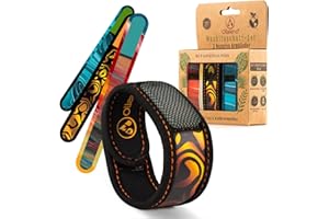 ‎OLLEENO OLLEENO® Mückenschutz Armband Moskito Insektenschutz Armbänder für Outdoor Camping Wandern Sport Anti Mückenarmband Neopren mit verstellbarem Klettverschluß (3 Stück + 6 Nachfüll-Pellets)