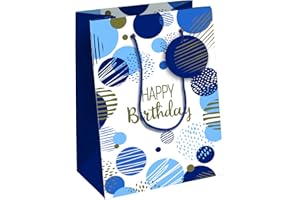 Clairefontaine 32487-3C -Un Sac Cadeau Excellia- Format Moyen - 21,5x10,2x25,3cm - 210g - Motif : HB Bleu- Emballage Cadeau, Idéal pour : Livre, Jeu, Petits cadeaux