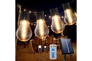ZEWETO Lichterkette Außen Solar, 20 Leds 9M Lichterkette Solar Außen Glühbirnen IP65 Wetterfest, 8 Modus Solarlichterkette für Terrasse Garten, Balkon Deko, Weihnachten, Zimmer Party, Haus Deko (9M)